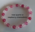 Rose quartz and raspberry chalcedony