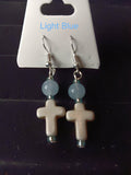 Genuine crystal dangle earrings with cross